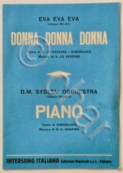 Musica Spartito - Donna donna donna - Piano - 1978