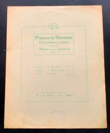 Musica Spartito - Enfants au jardin - Franco Da Venezia …