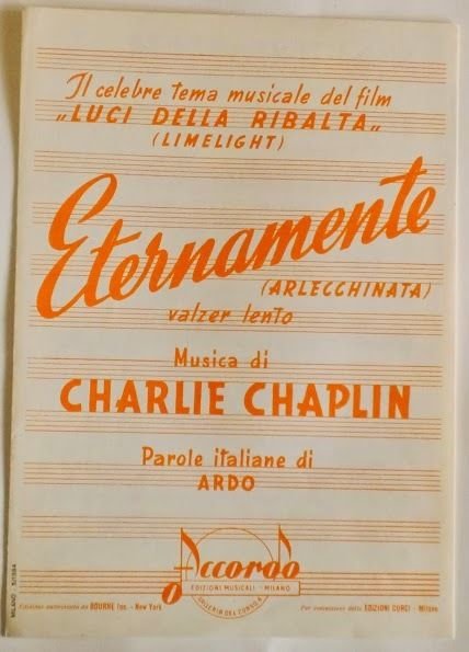 Musica Spartito  - Eternamente - Charlie Chaplin - 1984