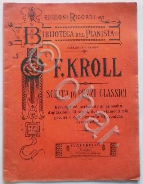 Musica Spartito - F. Kroll - Scelta di pezzi Classici …