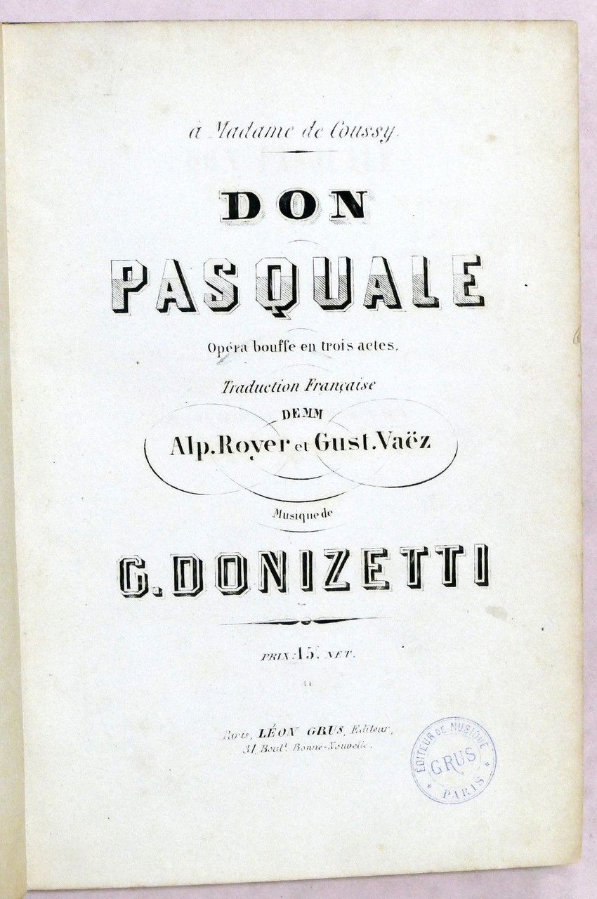 Musica Spartito - G. Donizetti - Don Pasquale - Leon … | Immagine principale