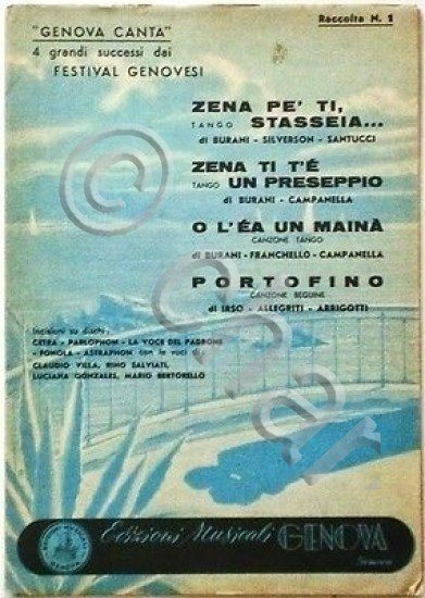 Musica Spartito - "Genova canta" -4 Grandi successi dai Festival …