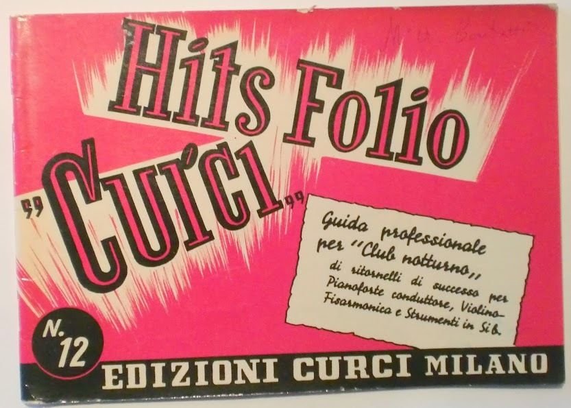 Musica Spartito - Hits Folio "Cuici" - Pianoforte - 1958