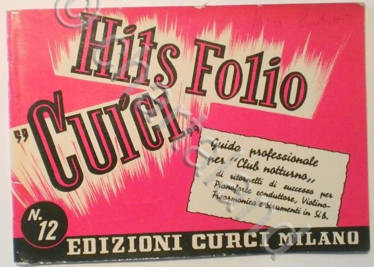 Musica Spartito - Hits Folio "Cuici" - Pianoforte - 1958