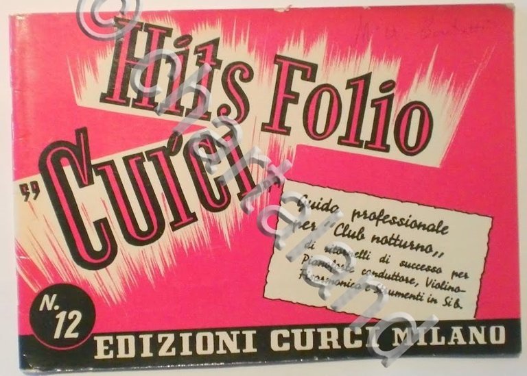 Musica Spartito - Hits Folio "Cuici" - Pianoforte - 1958