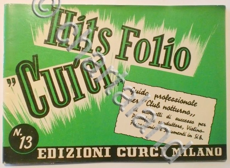 Musica Spartito - Hits Folio "Cuici" - Pianoforte - 1959