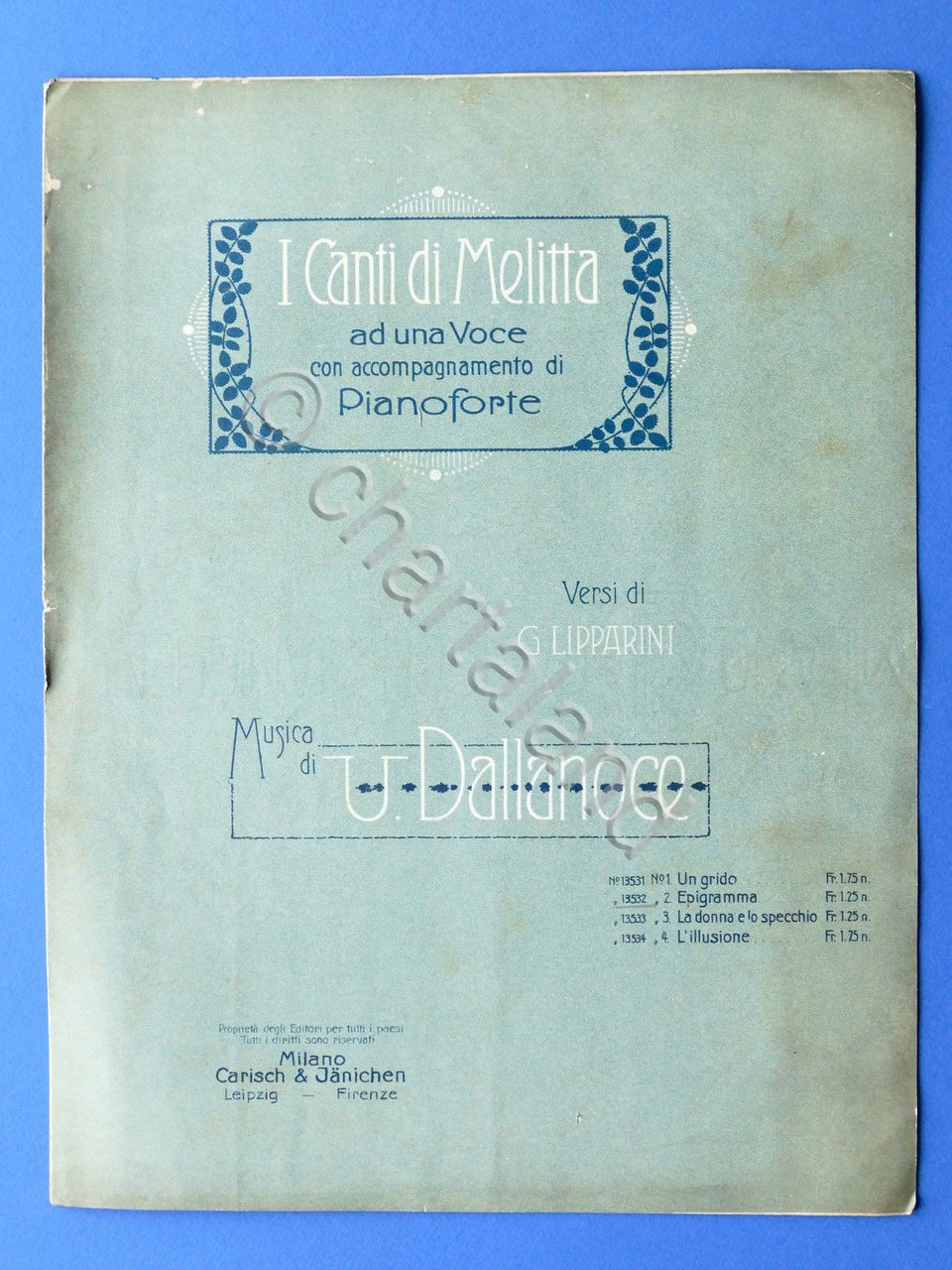 Musica Spartito - I Canti di Melitta con accompagnamento di … | Immagine principale