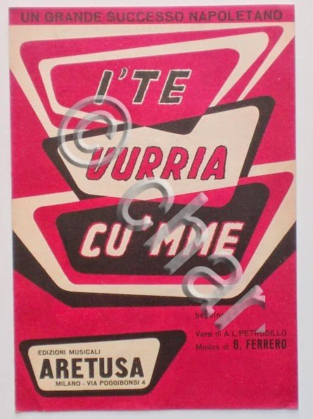 Musica Spartito - I'te vurria cu'mme - Canto, Mandolino o …