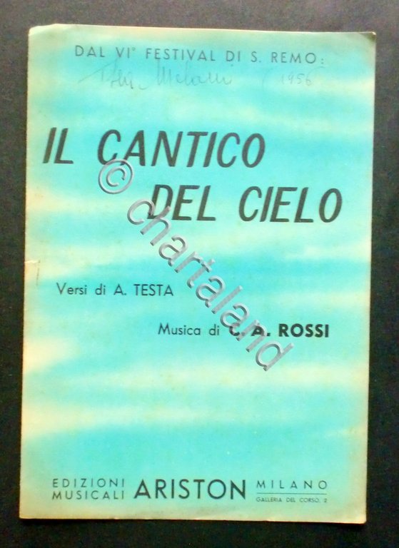 Musica Spartito - Il cantico del Cielo - Canto Mandolino …
