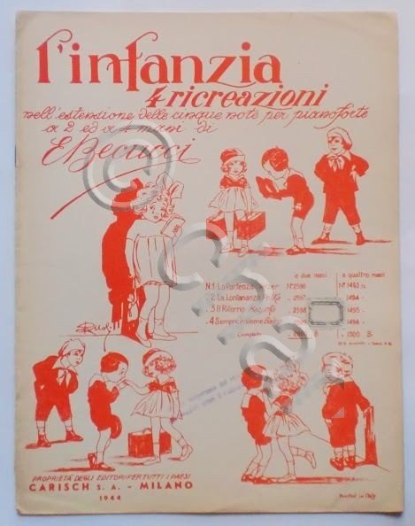 Musica Spartito - L' infanzia - 4 ricreazioni - Pianoforte