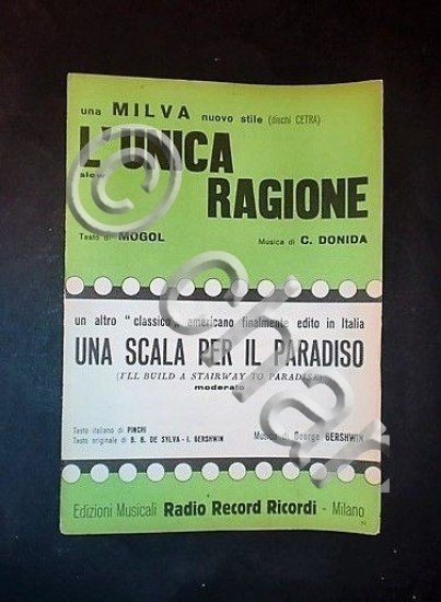Musica Spartito - "L'unica ragione" e "Una scala per il … | Immagine Gallery 2