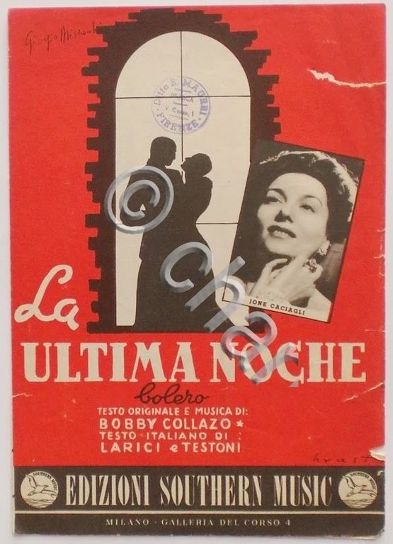 Musica Spartito - La ultima noche - Canto, Mandolino o …