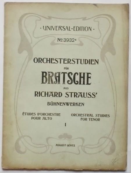 Musica Spartito - Orchesterstudien fur Bratsche aus Strauss - Fur Viola - 1912
