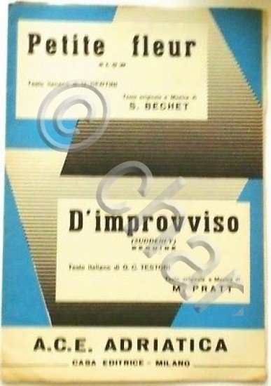 Musica Spartito - Petite fleur - D'improvviso - 1959