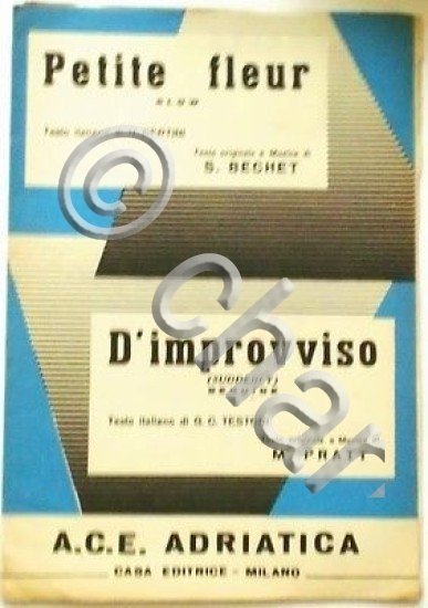 Musica Spartito - Petite fleur - D'improvviso - 1959