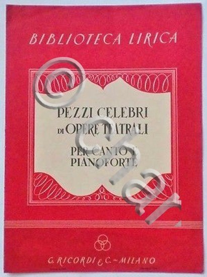 Musica Spartito - Pezzi celebri di Opere Teatrali - Canto …