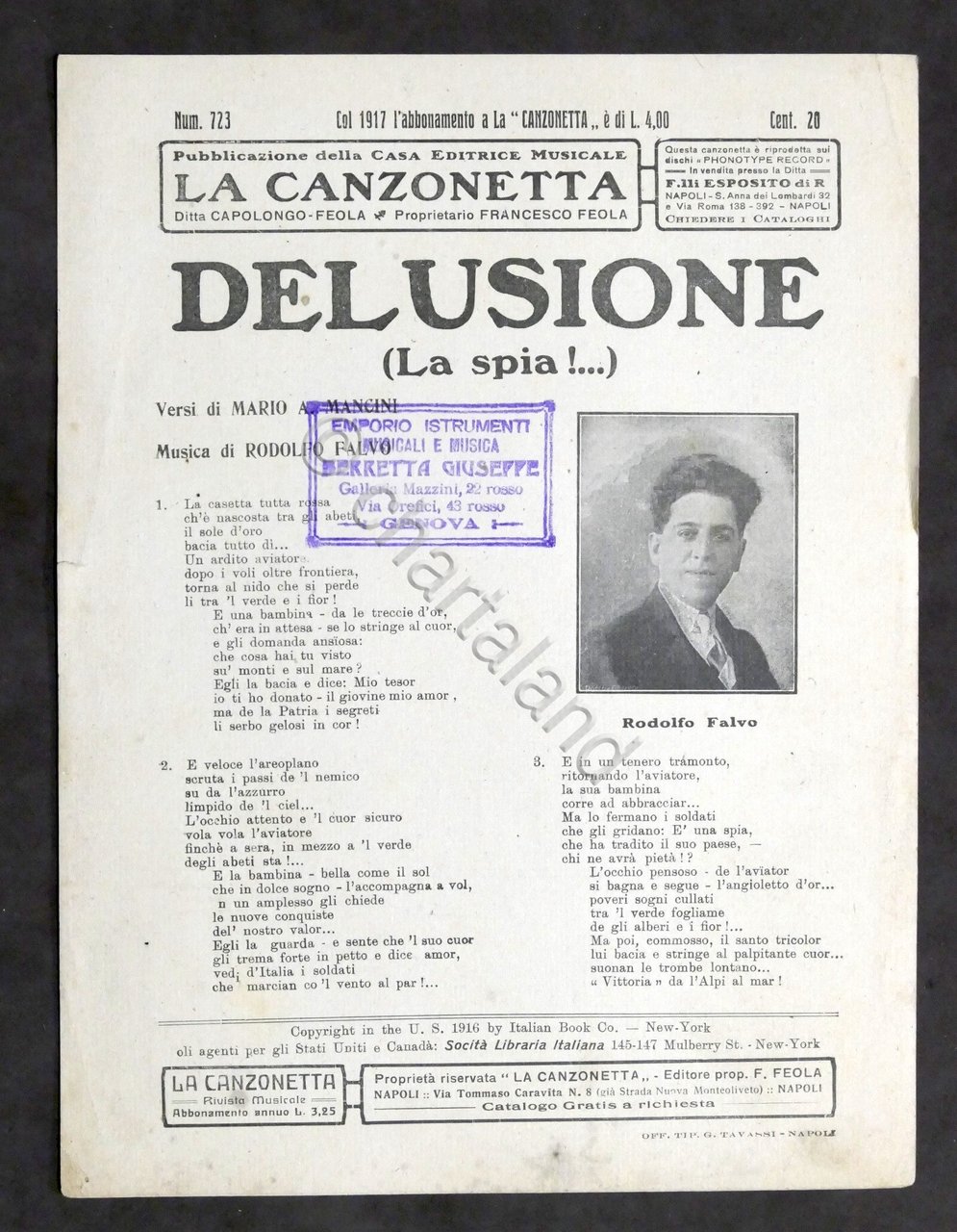 Musica Spartito - R. Falvo - Delusione (la spia!...) - …