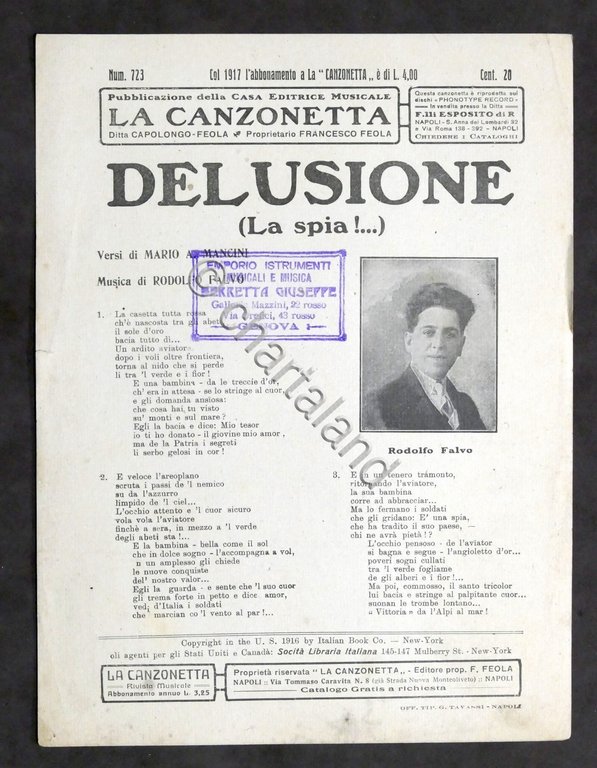 Musica Spartito - R. Falvo - Delusione (la spia!...) - …
