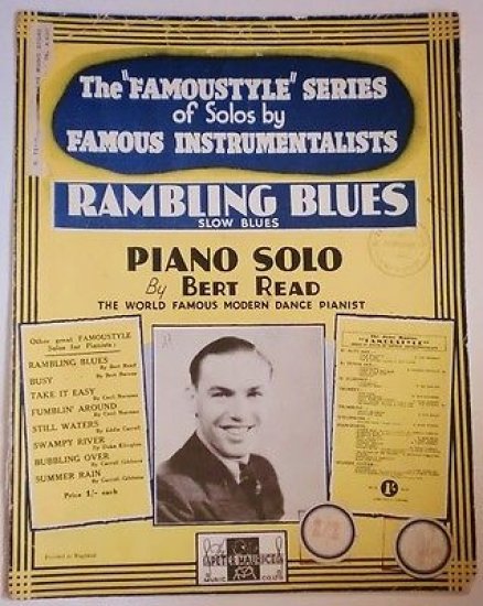 Musica Spartito - Rambling Blues - Pianoforte - 1937