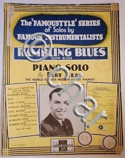 Musica Spartito - Rambling Blues - Pianoforte - 1937