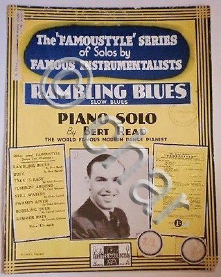 Musica Spartito - Rambling Blues - Pianoforte - 1937
