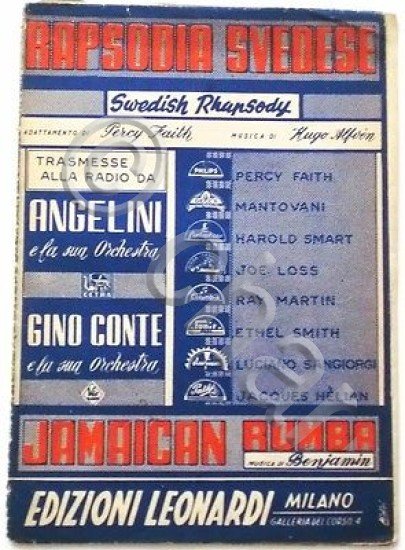 Musica Spartito - Rapsodia Svedese - Gino Conte e la …