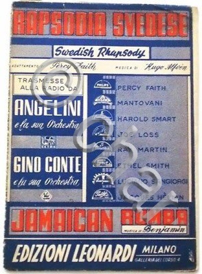 Musica Spartito - Rapsodia Svedese - Gino Conte e la …