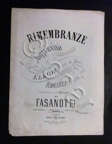 Musica Spartito - Rimembranze, Elegia pace ai morti - Piano … | Immagine principale