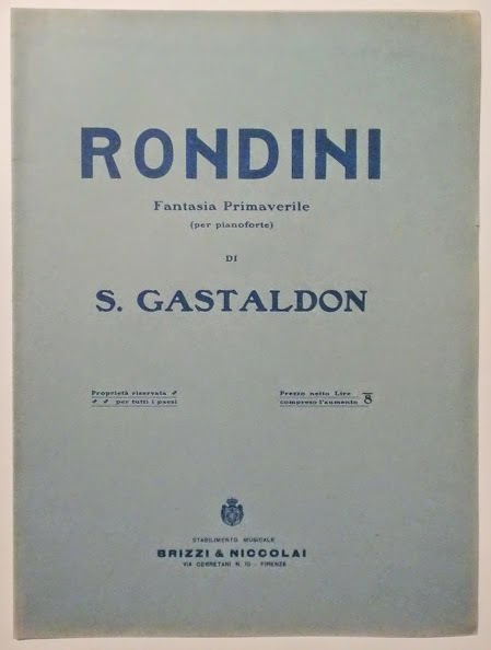 Musica Spartito - Rondini - Fantasia Primaverile - Pianoforte - …