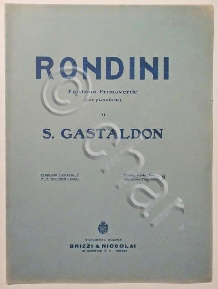 Musica Spartito - Rondini - Fantasia Primaverile - Pianoforte - …