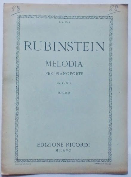 Musica Spartito - Rubinstein - Melodia per pianoforte - Op. …