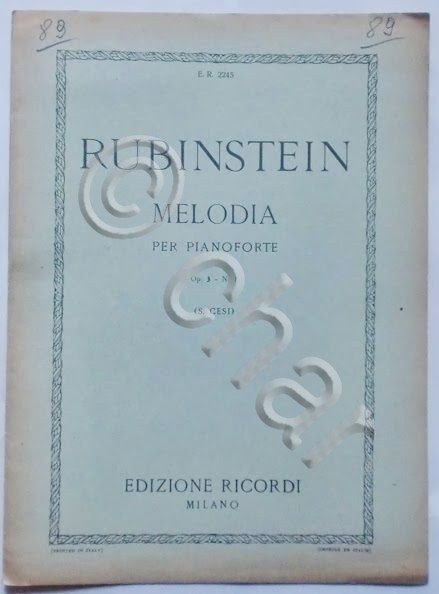 Musica Spartito - Rubinstein - Melodia per pianoforte - Op. …