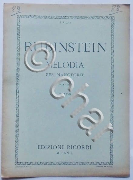 Musica Spartito - Rubinstein - Melodia per pianoforte - Op. …