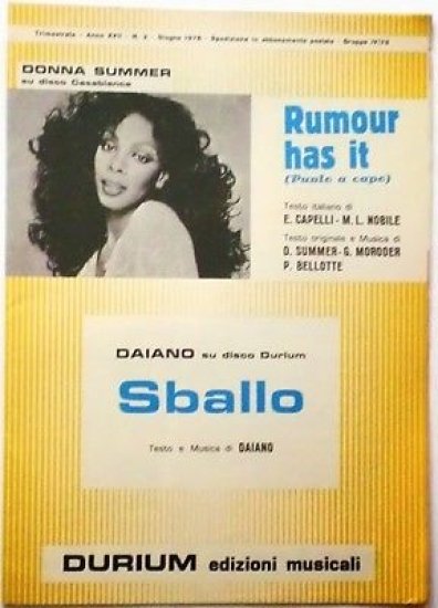 Musica Spartito - Rumour has it - Sballo - 1978
