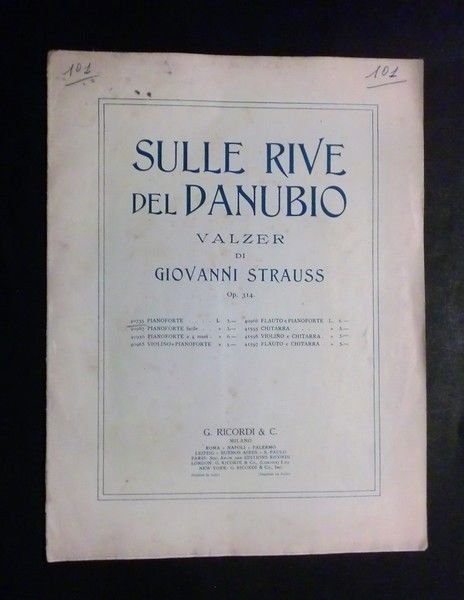 Musica Spartito - Sulle rive del Danubio - Valzer di …