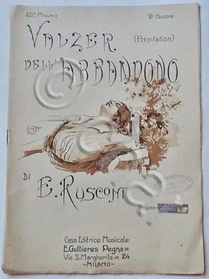 Musica Spartito - Valzer dell'abbandono - E. Rusconi - Pianoforte … | Immagine principale