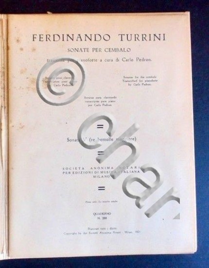 Musica Spartito Classici Musica Italiana D'Annunzio - Ferdinando Turrini 1921