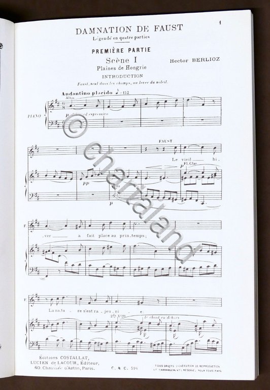 Musica Spartito Liszt La damnation de Faust Partitura pianoforte canto …