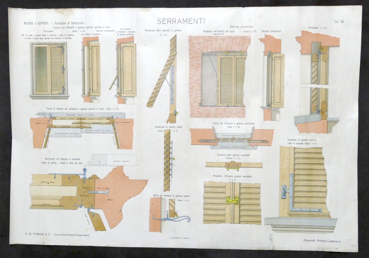 Musso e Copperi - Particolari di Costruzioni - Tavola XL …
