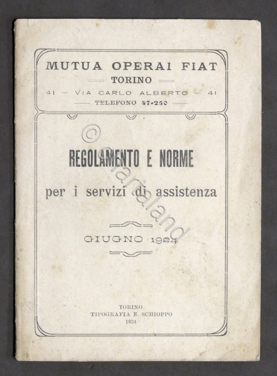 Mutua Operai Fiat Torino - Regolamento e Norme per Servizi …