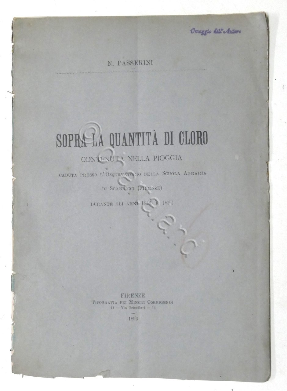N. Passerini - Sopra la quantità di cloro contenuta nella …