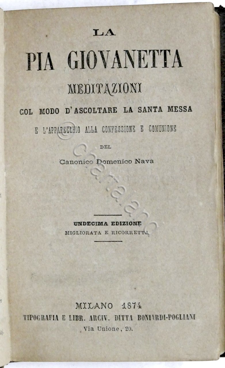 Nava - La pia giovanetta - Meditazioni col modo d'ascoltare …