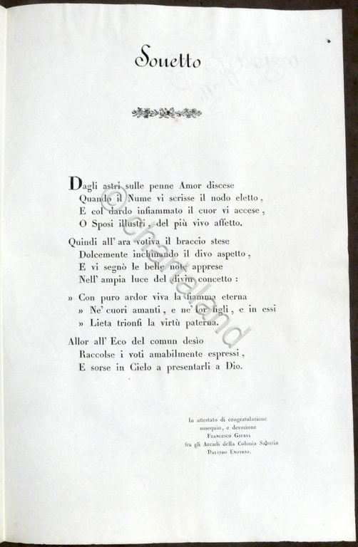 Nozze dei marchesi Giulio Raggi con Giovannetta Spinola - Sonetto … | Immagine Gallery 4