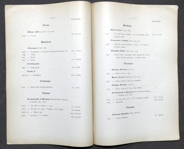 Numismatica Monete e medaglie Istituto Leardi Casale classificate per stati …