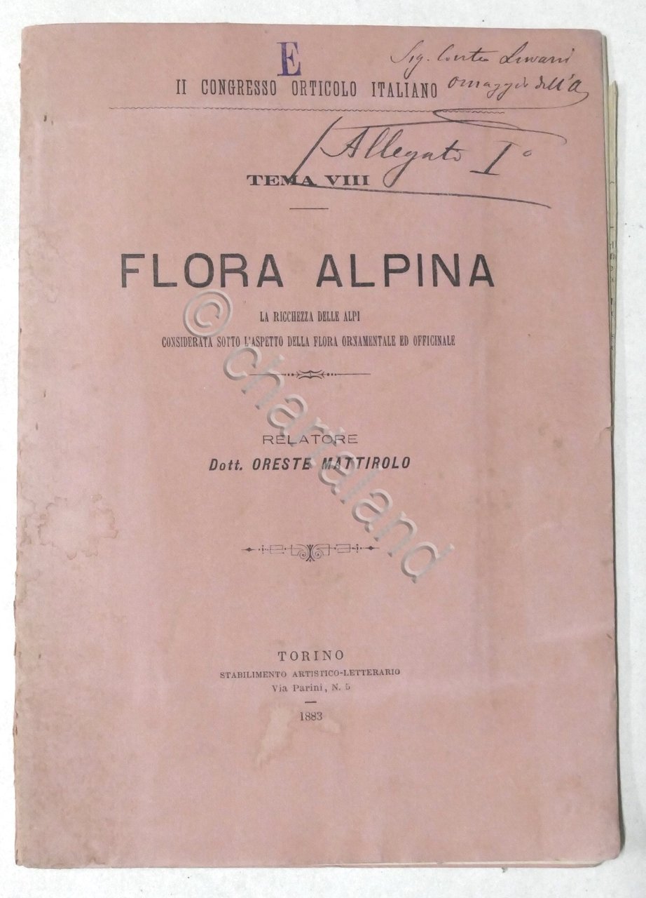 O. Mattirolo - Flora Alpina: la ricchezza delle Alpi - … | Immagine principale