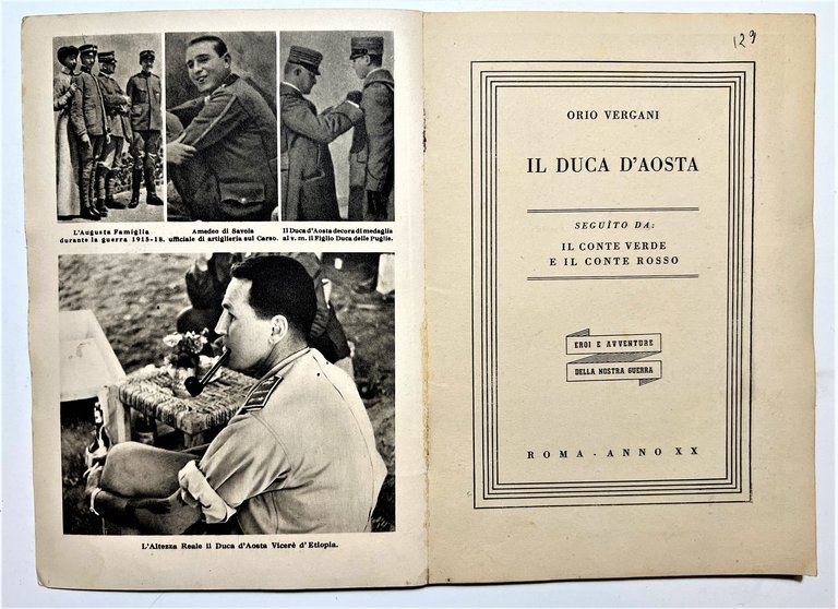 O. Vergani - Il Duca d'Aosta - ed. 1942