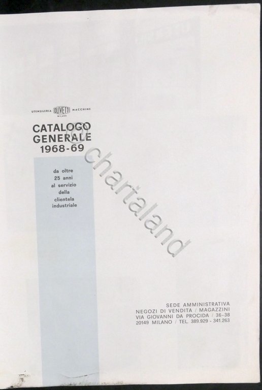 Olivetti - Catalogo generale utensileria macchine - 1968 / 1969