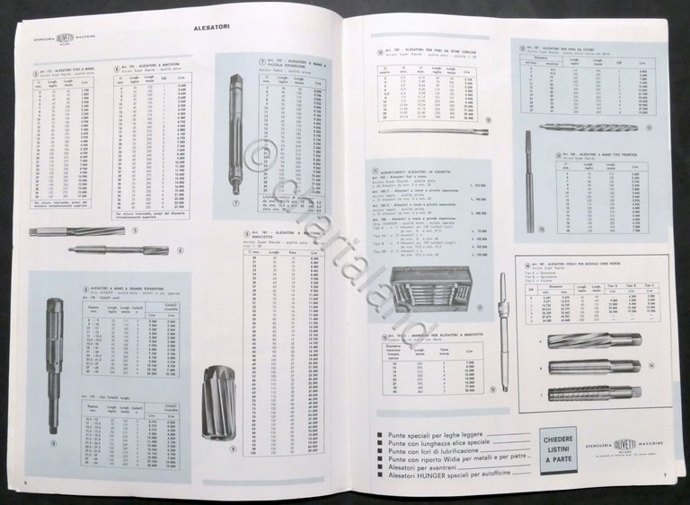 Olivetti - Catalogo generale utensileria macchine - 1968 / 1969