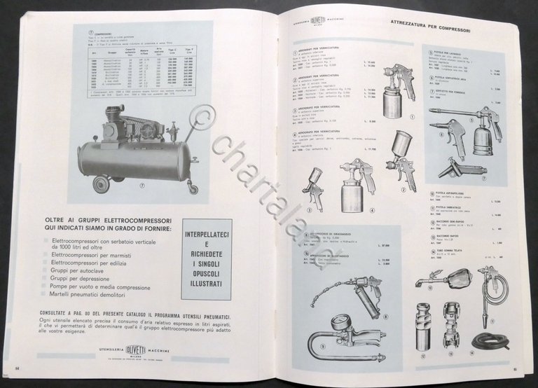 Olivetti - Catalogo generale utensileria macchine - 1968 / 1969