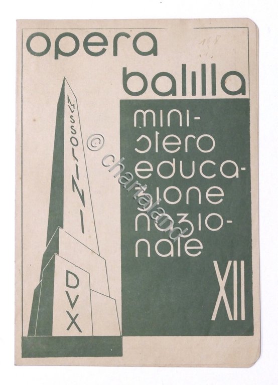 Opera Balilla - Castellazzo Bormida - Pagella 2^ Elementare - …